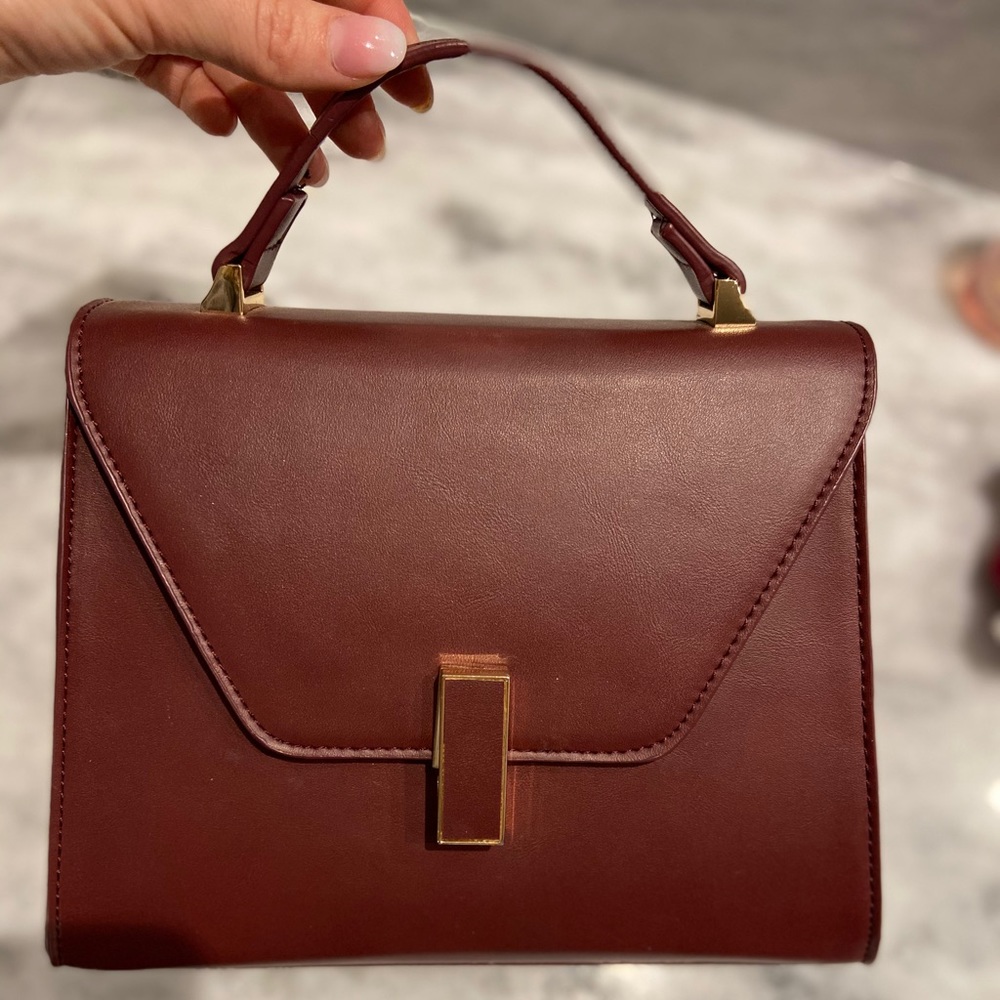 Urban expression maroon top handle bag